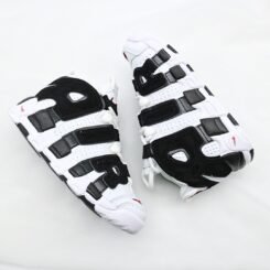 Alternative view of Nike Air Uptempo White Black Kid