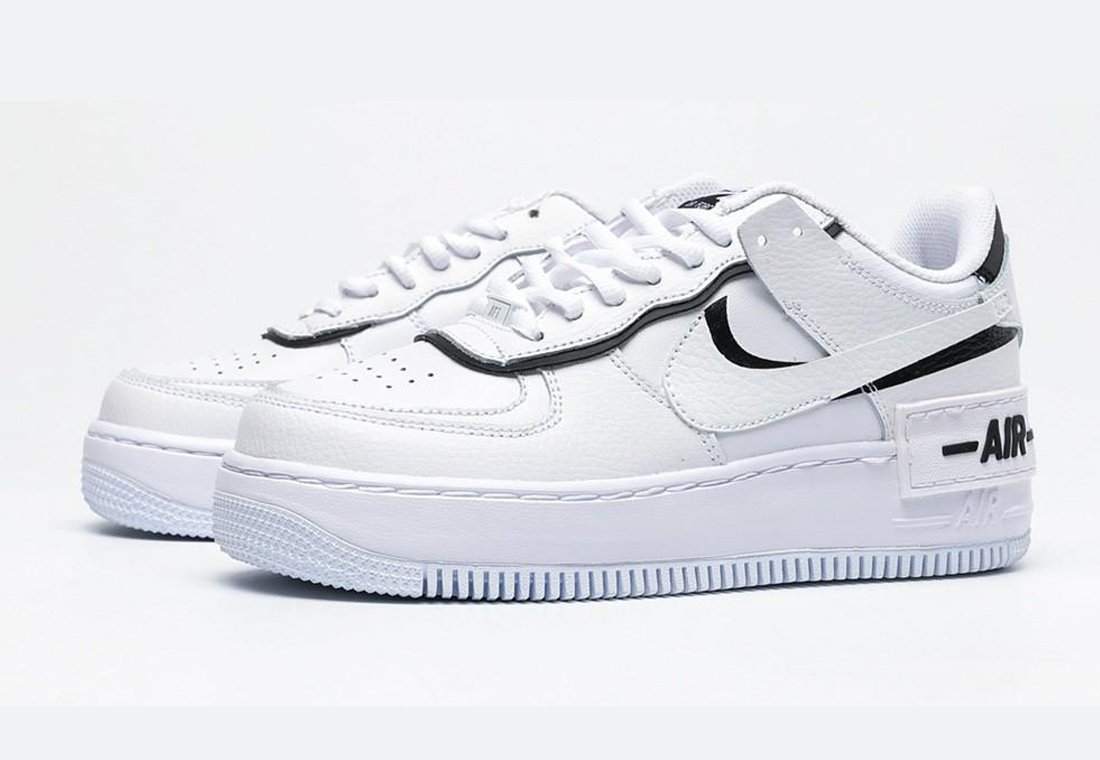 Nike Air force Shadow White & Black | Sneaker Cream
