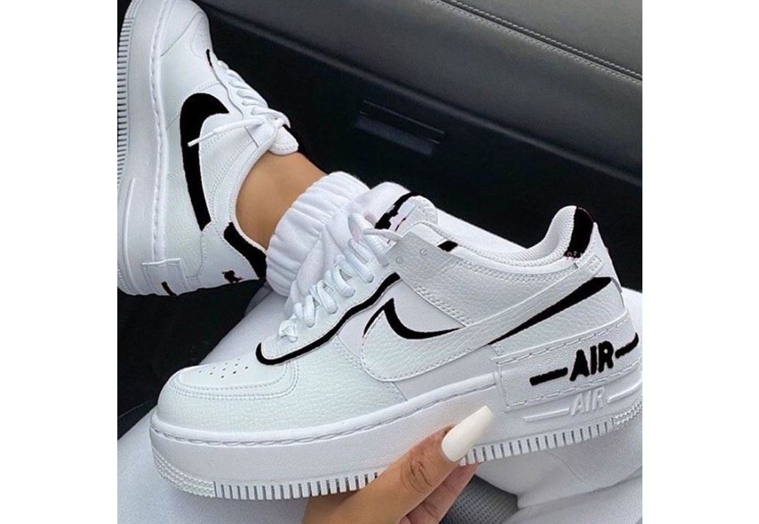 Nike Air force Shadow White & Black | Sneaker Cream