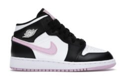 Jordan 1 Mid White Black Light Arctic Pink | Sneaker Cream
