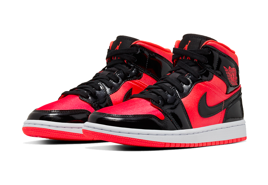 Jordan 1 Mid Hot Punch Black | Sneaker Cream